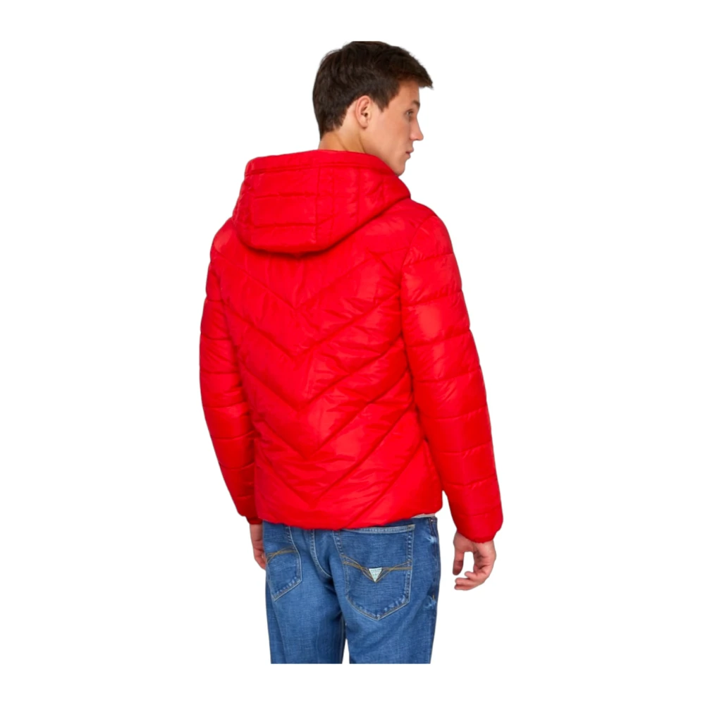 Guess Gewatteerde jas met capuchon Red Heren
