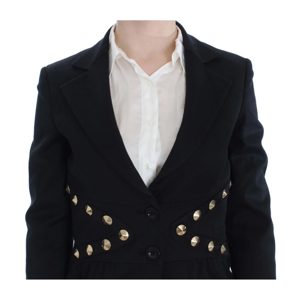 Exte Zwart Gouden Knoop Blazer Jas Black Dames