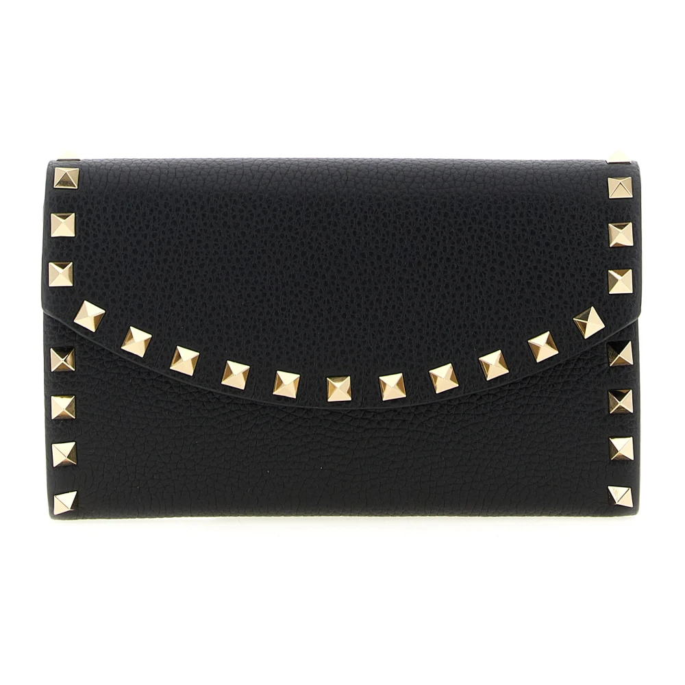 Valentino Garavani Women's Black Rockstud Wallet On Chain