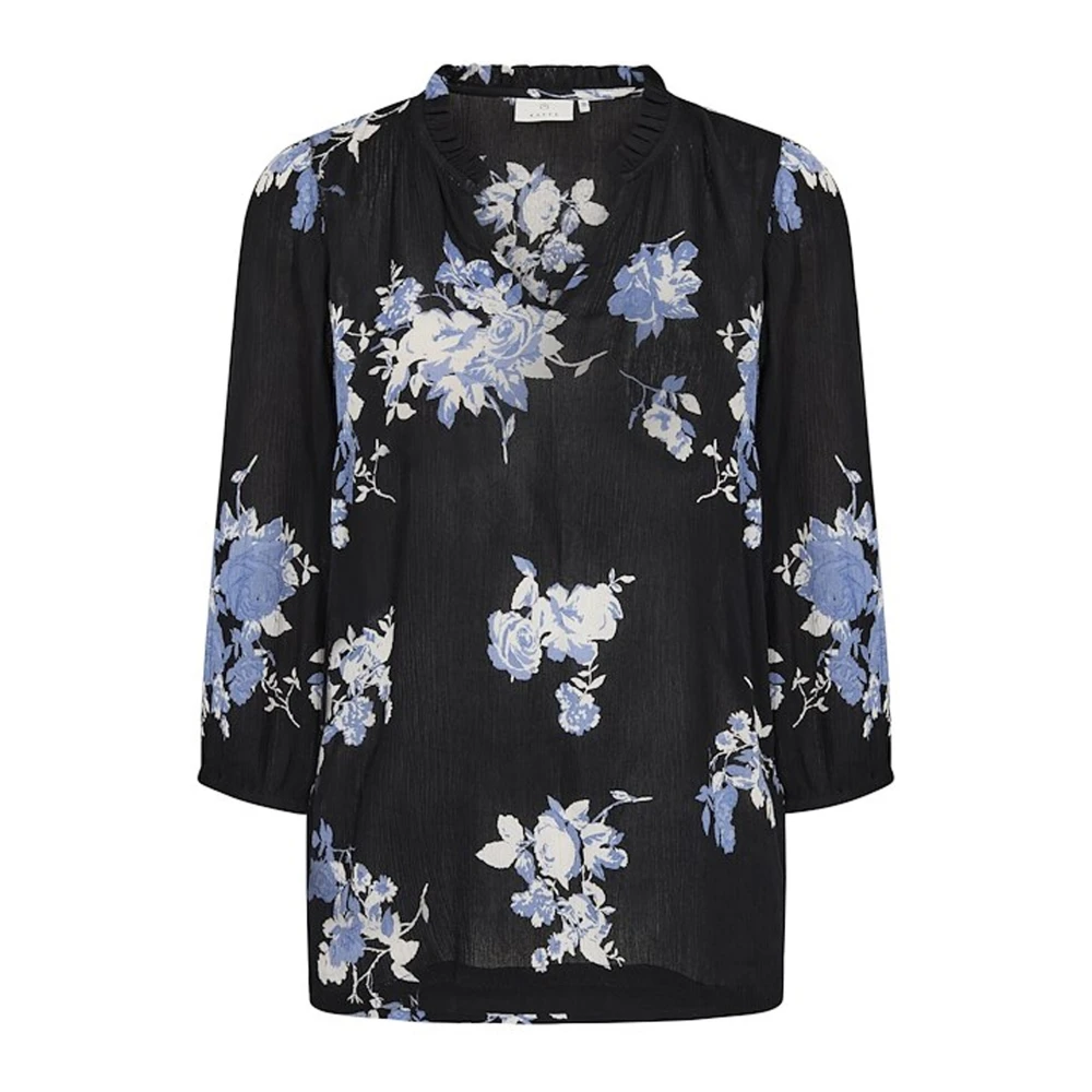 Kaffe Amber Blouse met Bloemenprint Black Dames
