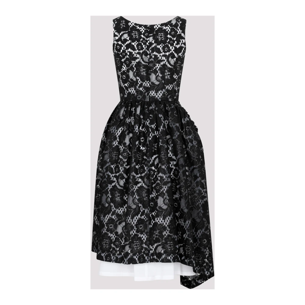 Comme des Garçons Zwart Kant Jurk Asymmetrische Zoom Black Dames