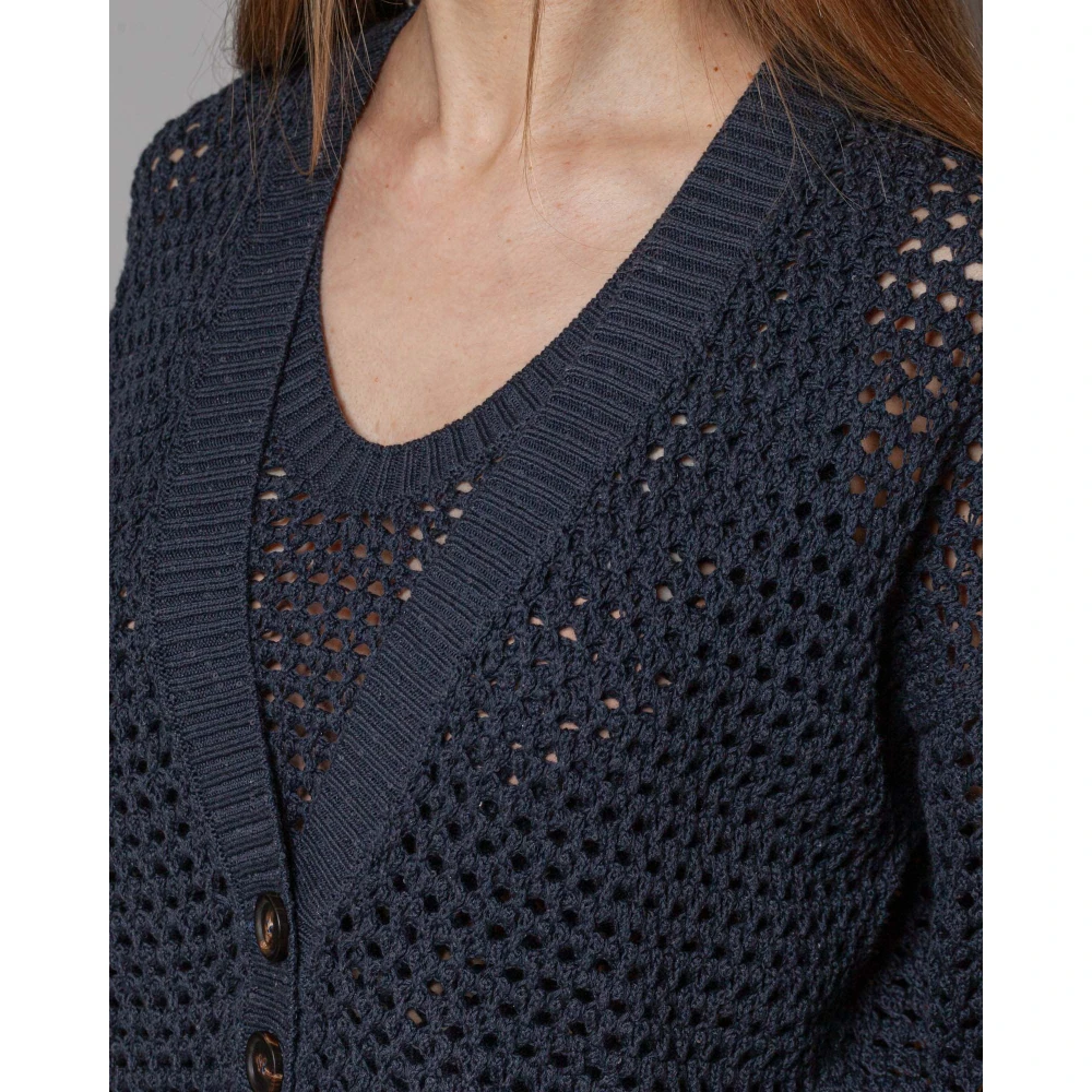 BRUNELLO CUCINELLI Dazzling Net Cardigan Blue Dames