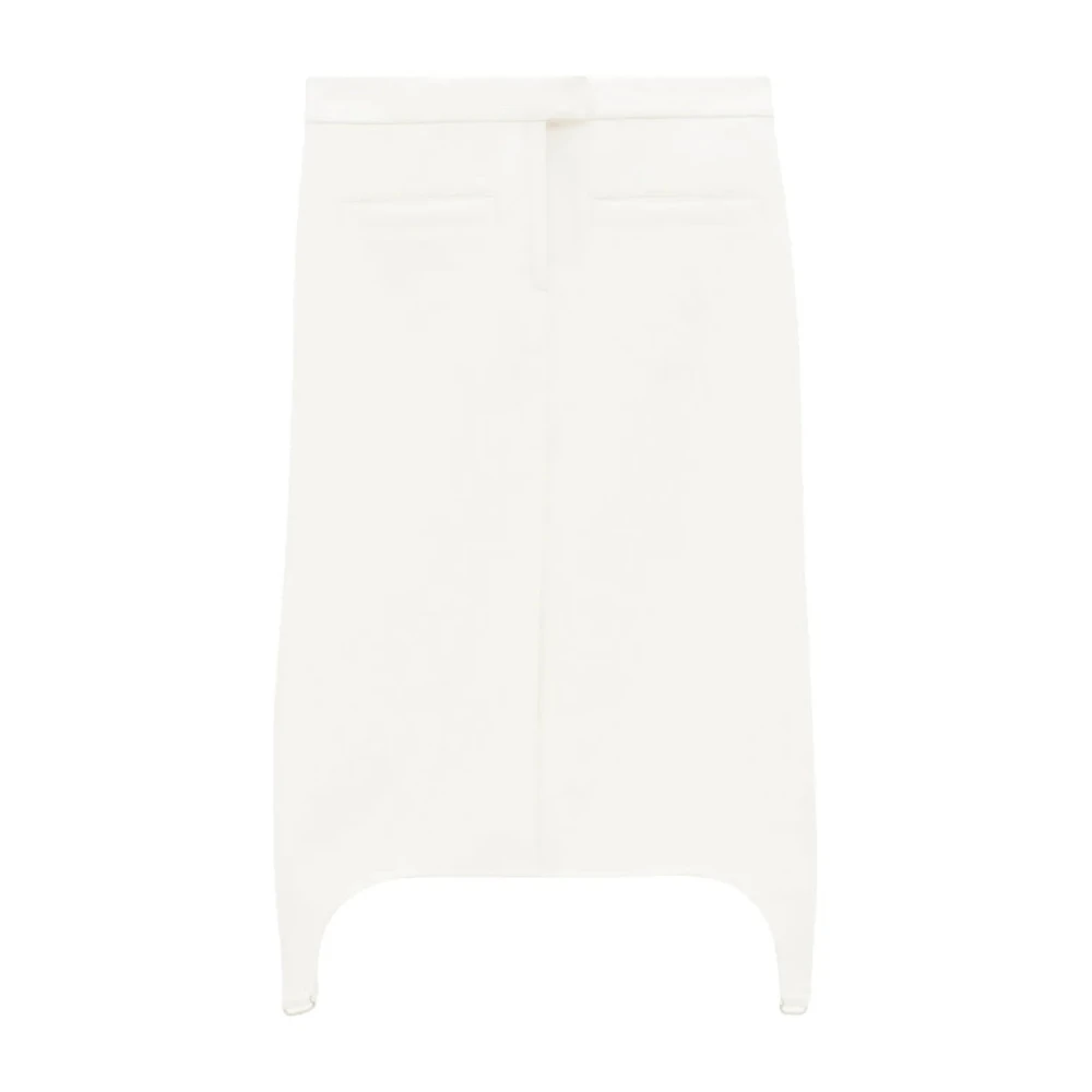 Courrèges Witte Twill Suspenders Mini Rok White Dames