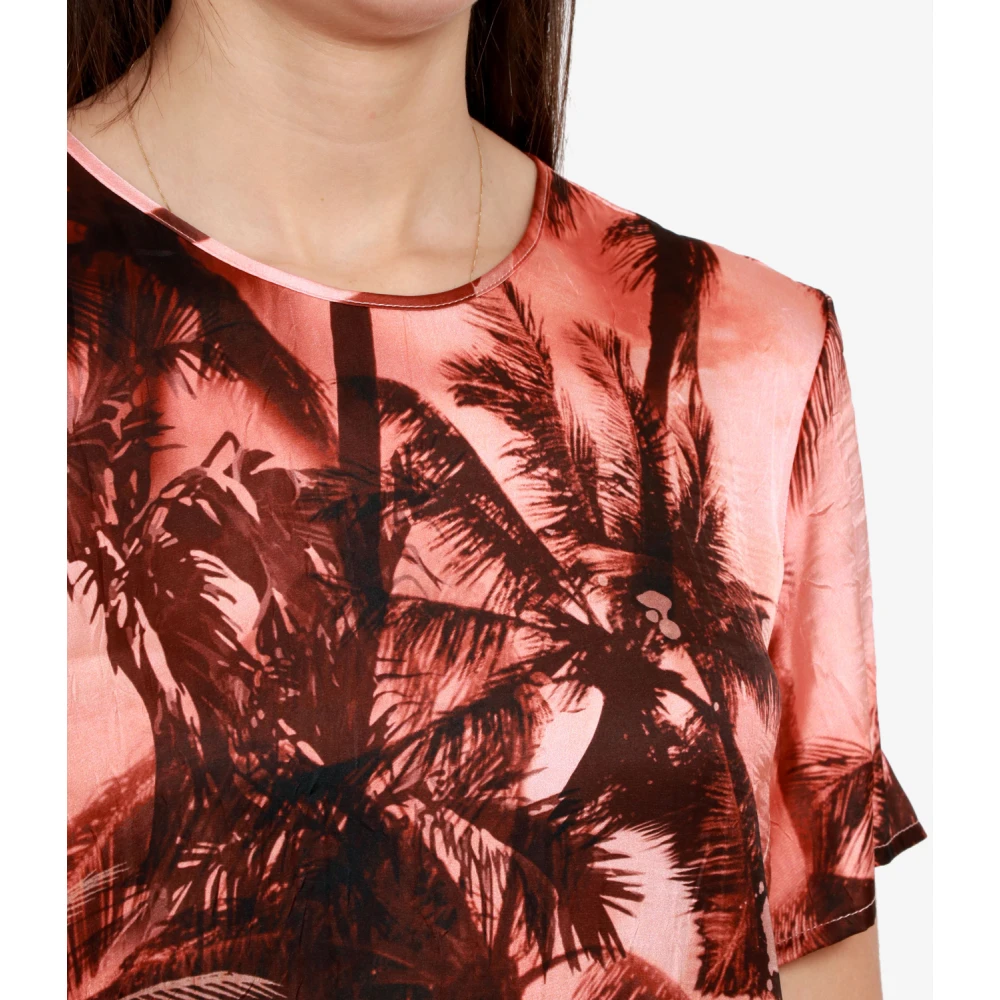 Erika Cavallini Roze Satijnen Jas Multicolor Dames