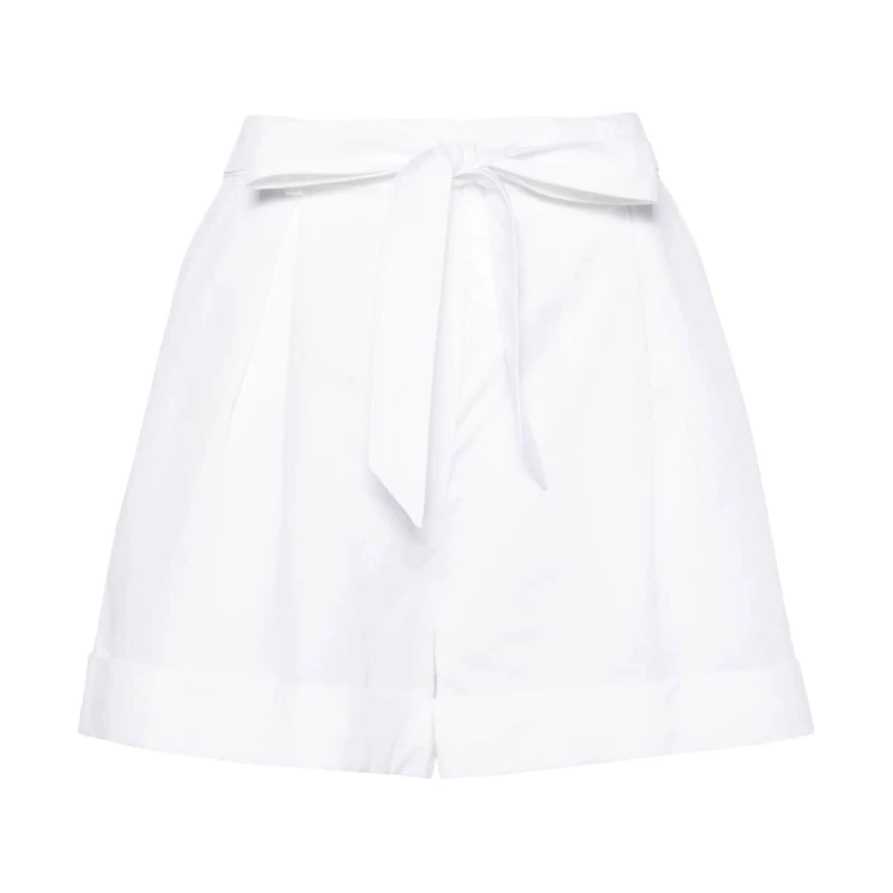Pinko Witte Brillante Shorts met Textuurafwerking White Dames