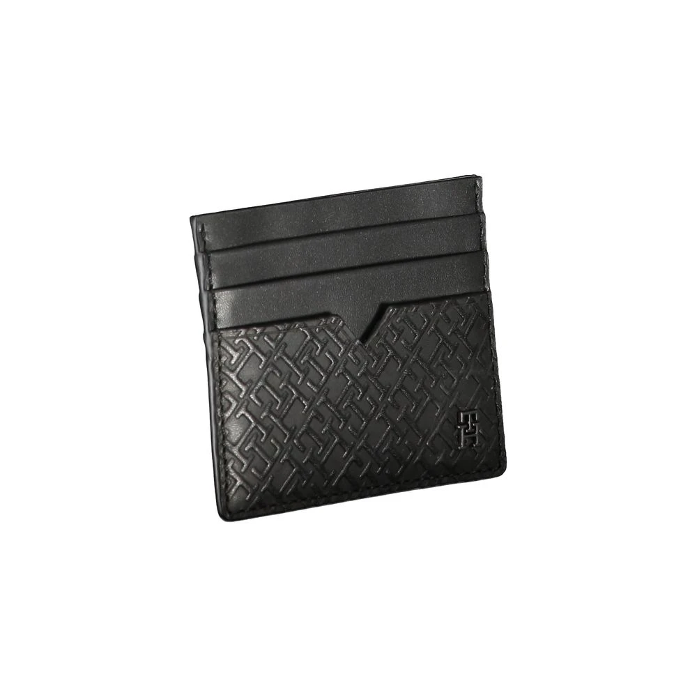 Tommy Hilfiger Elegante Leren Kaarthouder met Contrastdetail Black Heren