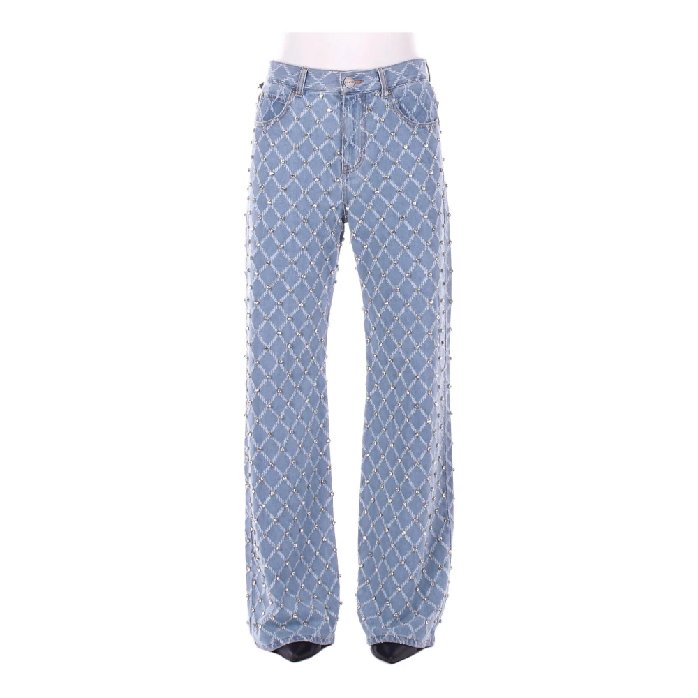 Pinko , Wide Jeans, Female, Blue, W28, Wanda Wide Leg