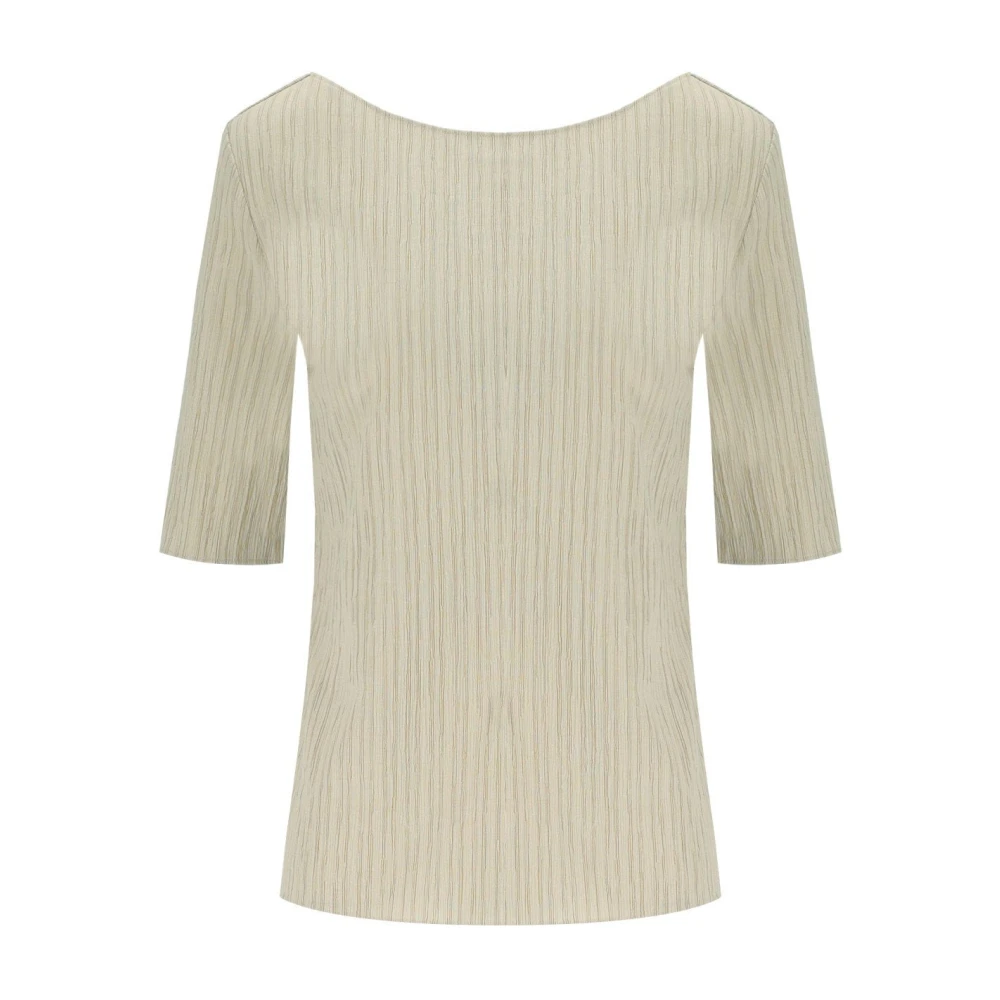 Max Mara Women's Beige Blouses, S, Crinkled Caraibi Blouse In