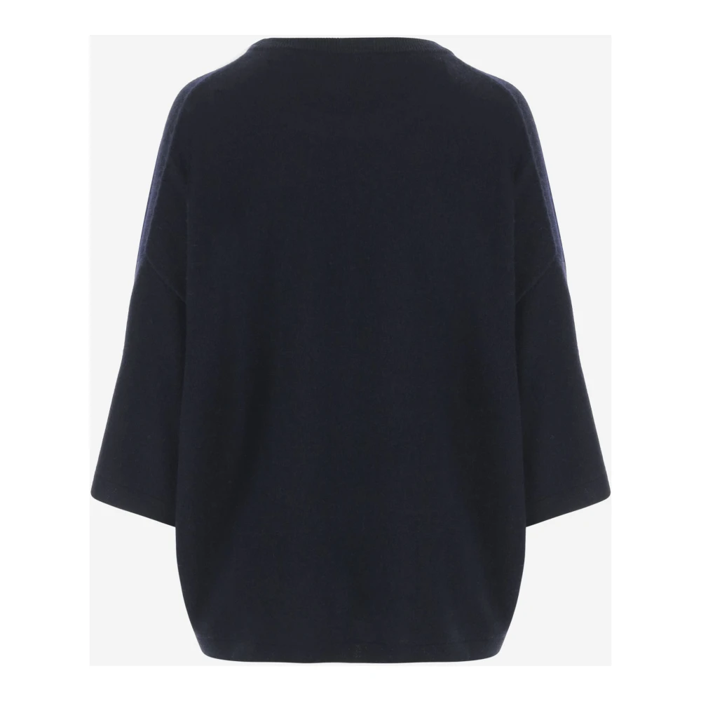 allude Zwarte Wol Kasjmier Crew Neck Sweater Black Dames