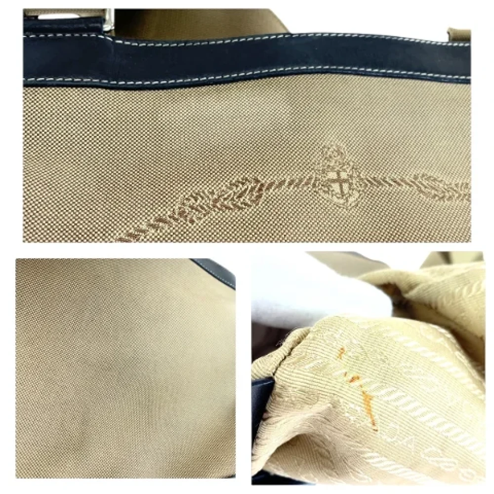 Prada Vintage Pre-owned Canvas crossbody-bags Beige Dames