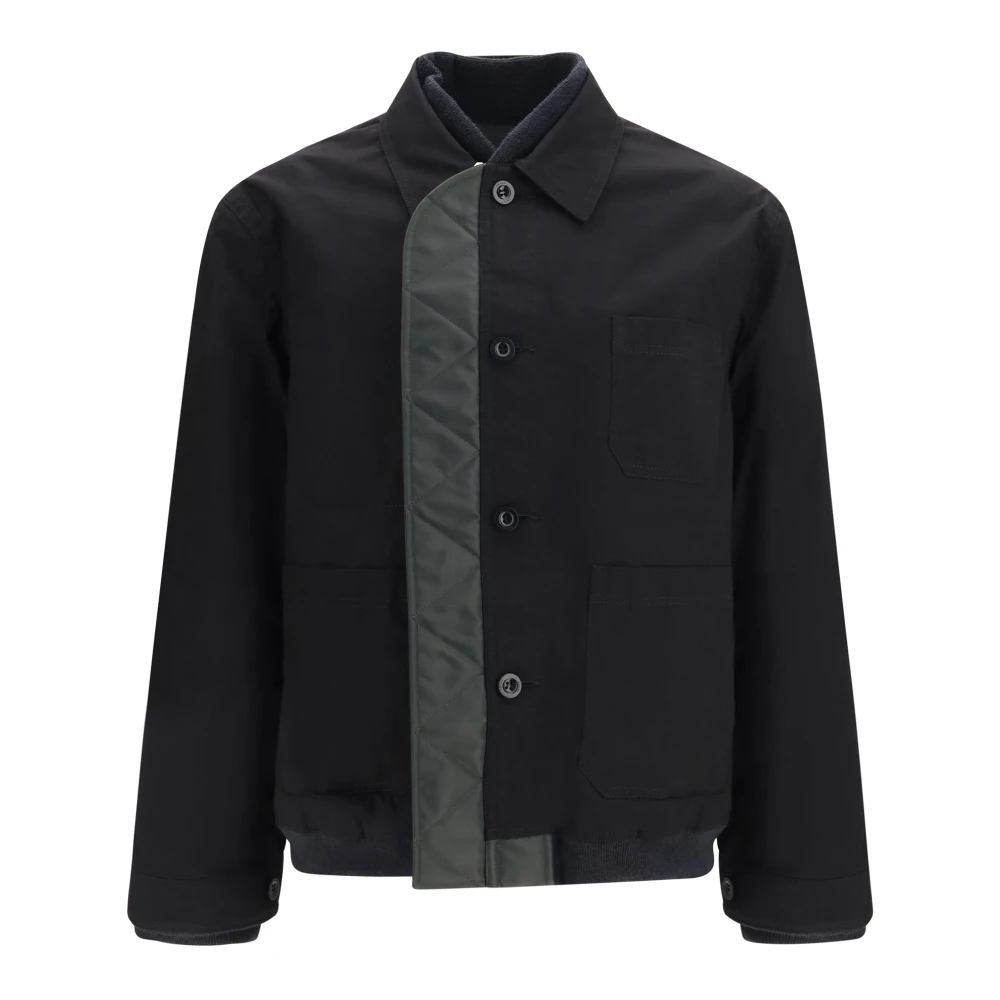 Sacai Uomo Nero - Blouson Reversibile In Nylon Twill X Rip Stop - Jackets - L - Immagine 3