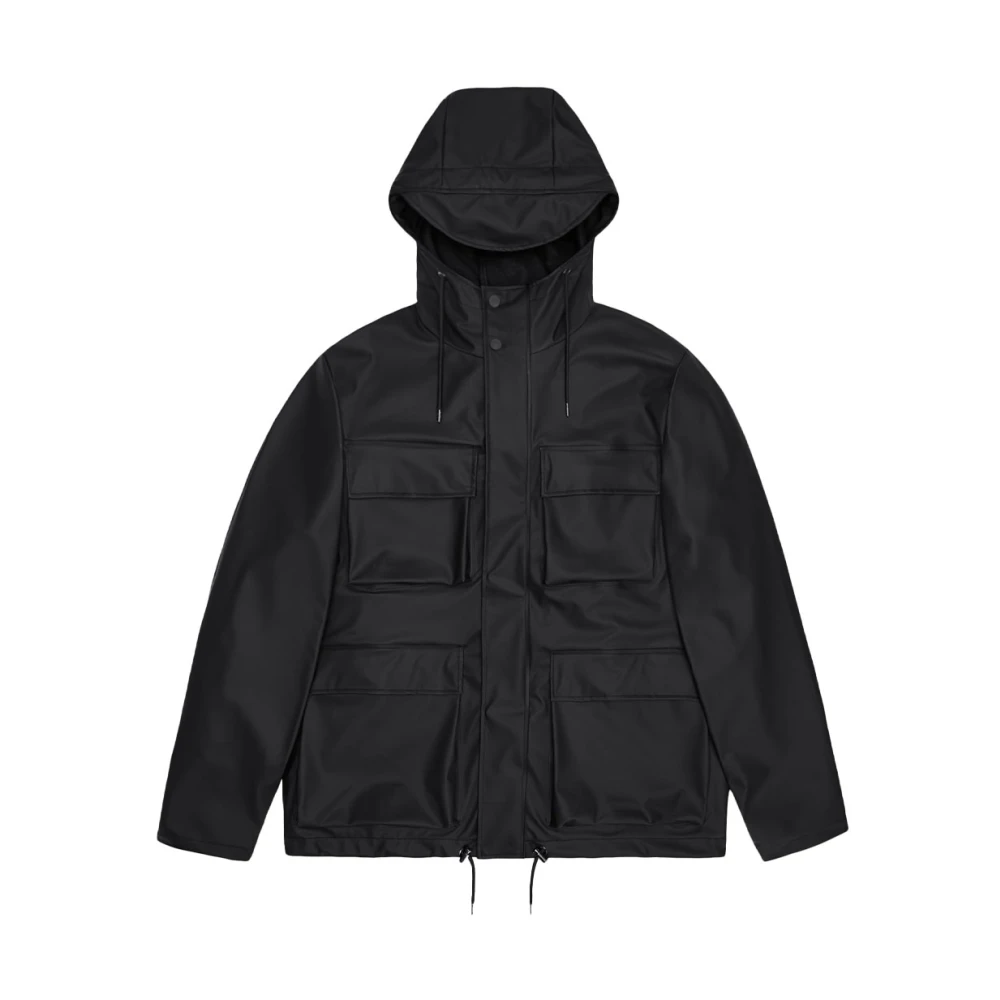Rains Men's Black Rain Jackets, M, Pocket Jacket