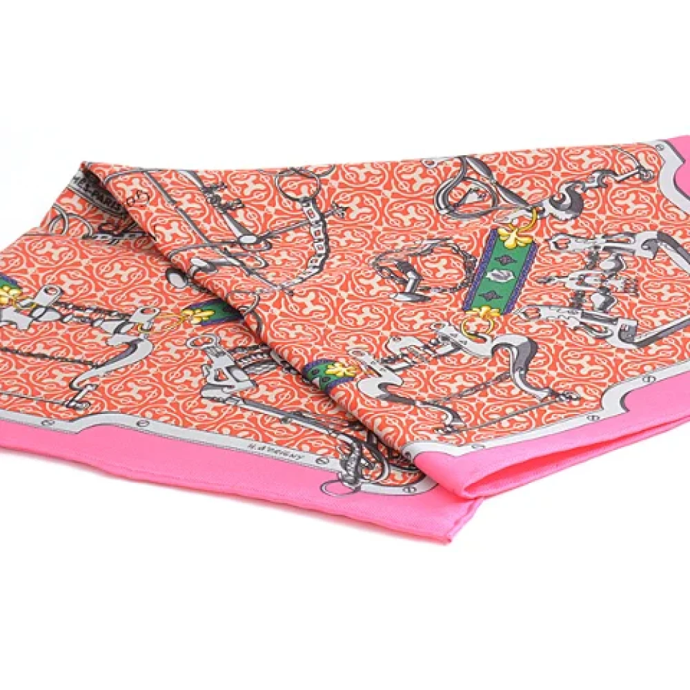 Hermès Vintage Pre-owned Canvas scarves Pink Dames