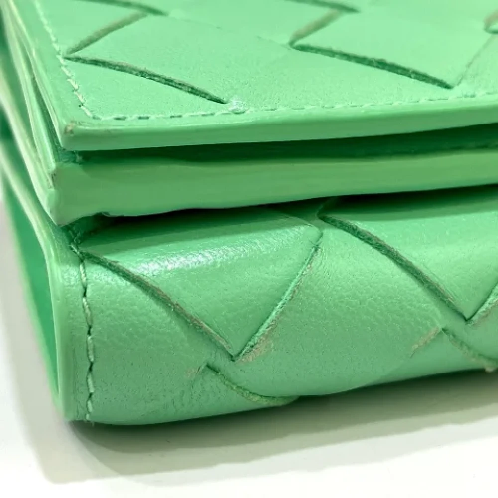 Bottega Veneta Vintage Pre-owned Leather wallets Green Dames