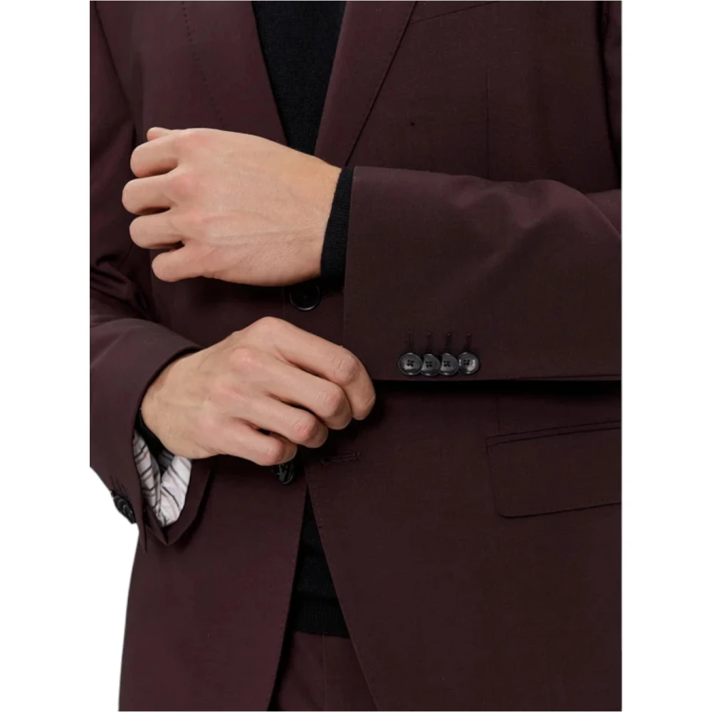 Boss Single Breasted Suit Set Red Heren