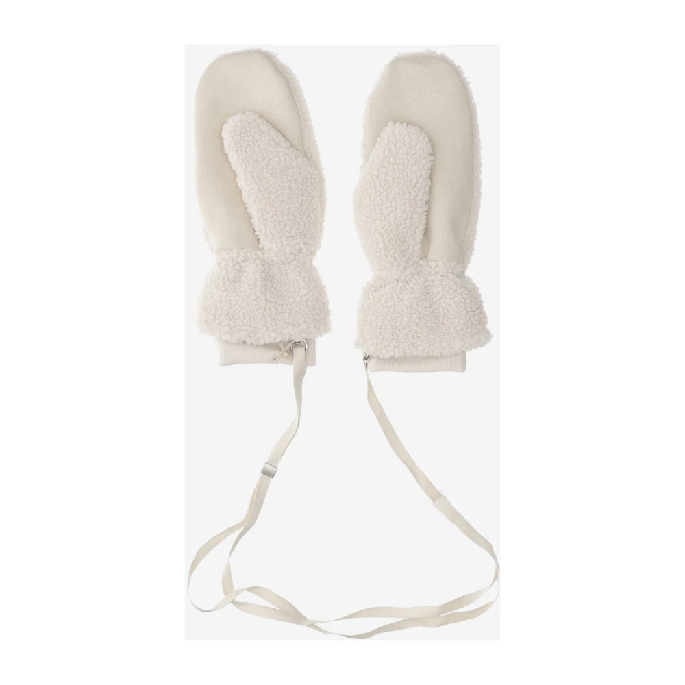 Parajumpers Logo Fleece Handschoenen met Gecombineerd Vingerontwerp White Heren
