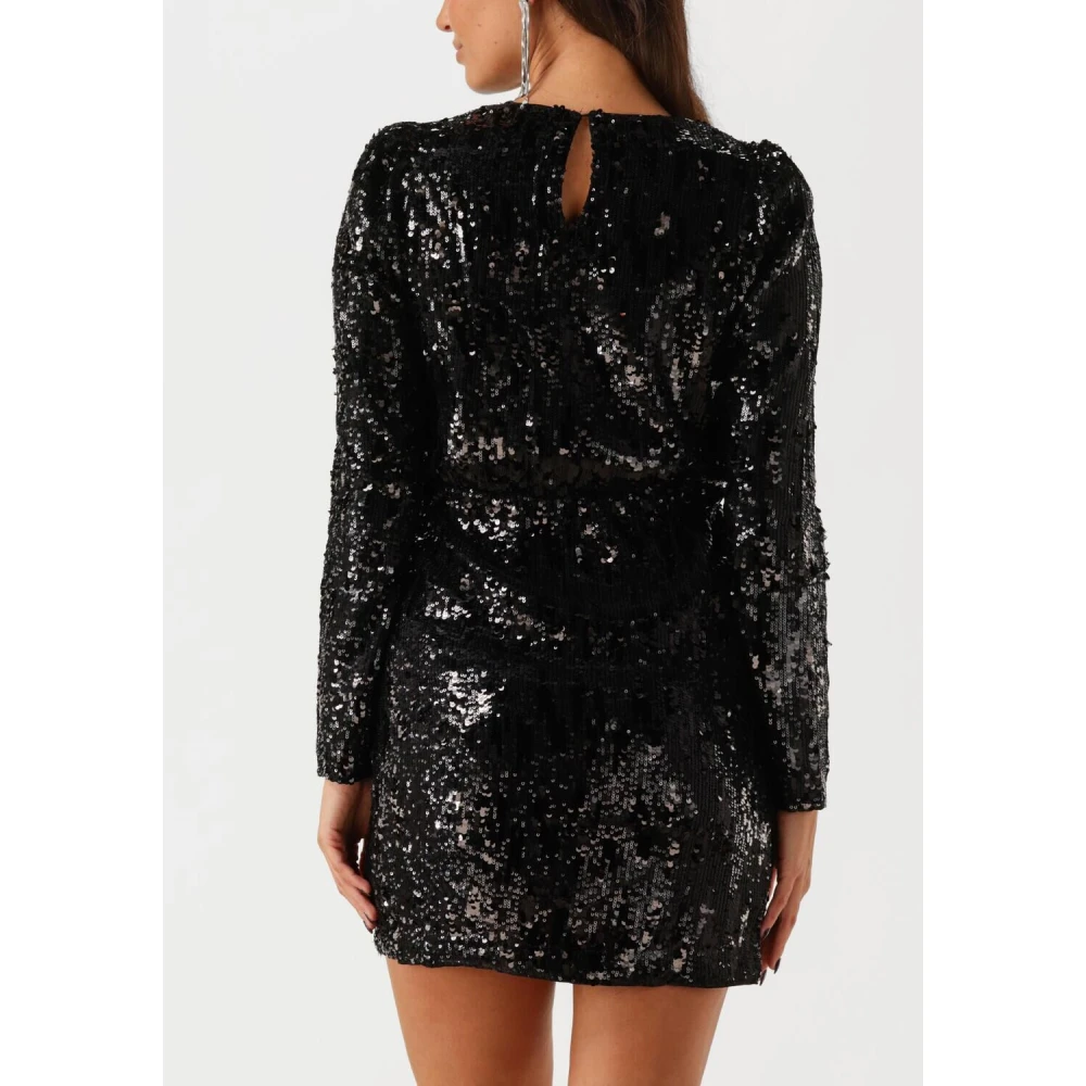 Selected Femme Paillet Mini Jurk voor Glamoureuze Avonden Black Dames