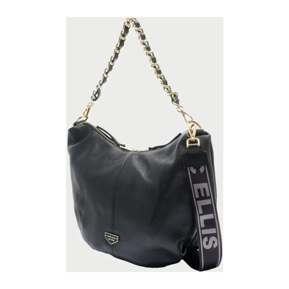 Marc Ellis Zwarte Jackye Leren Schoudertas Black Dames