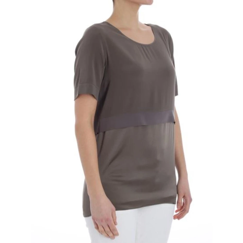 Kangra Korte Mouw Blouse Green Dames