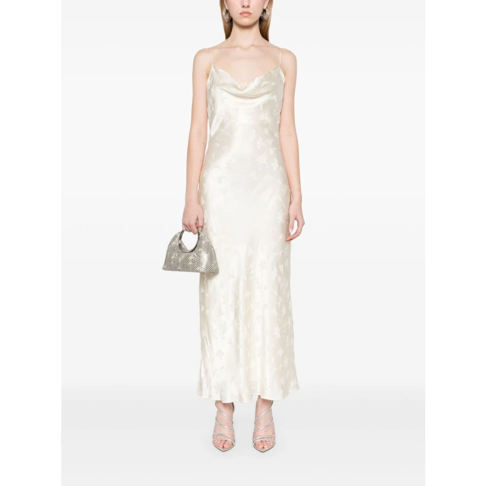 Rotate Birger Christensen Bloemenapplicatie Cowl Neck Jurk White Dames