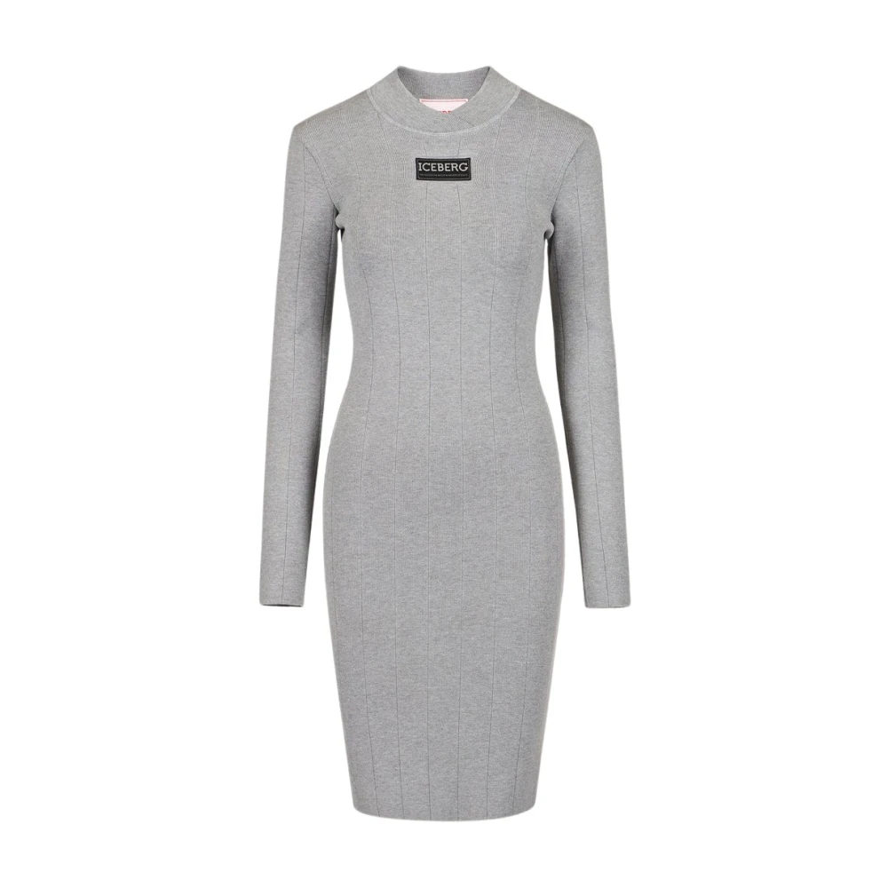 Iceberg Stretch jurk met logo Gray Dames