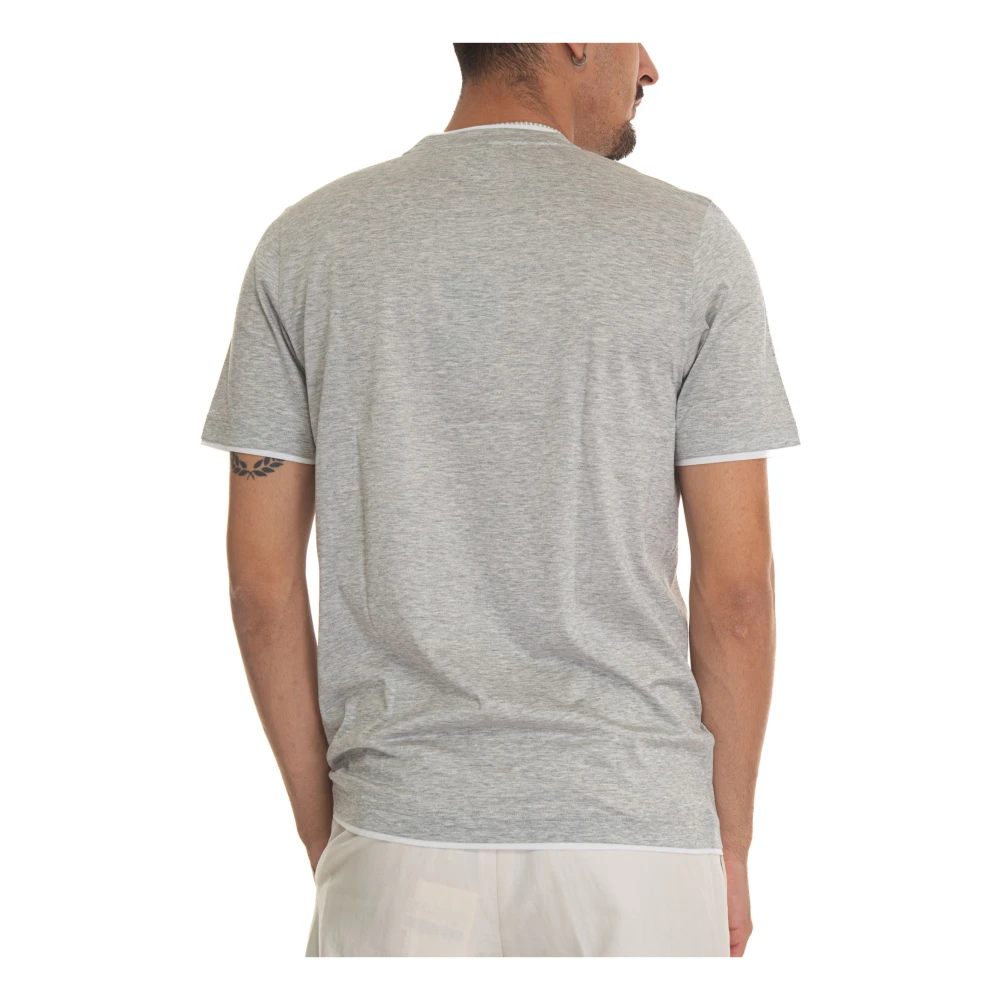 Gran Sasso Zijde Katoen Contrast T-shirt Gray Heren