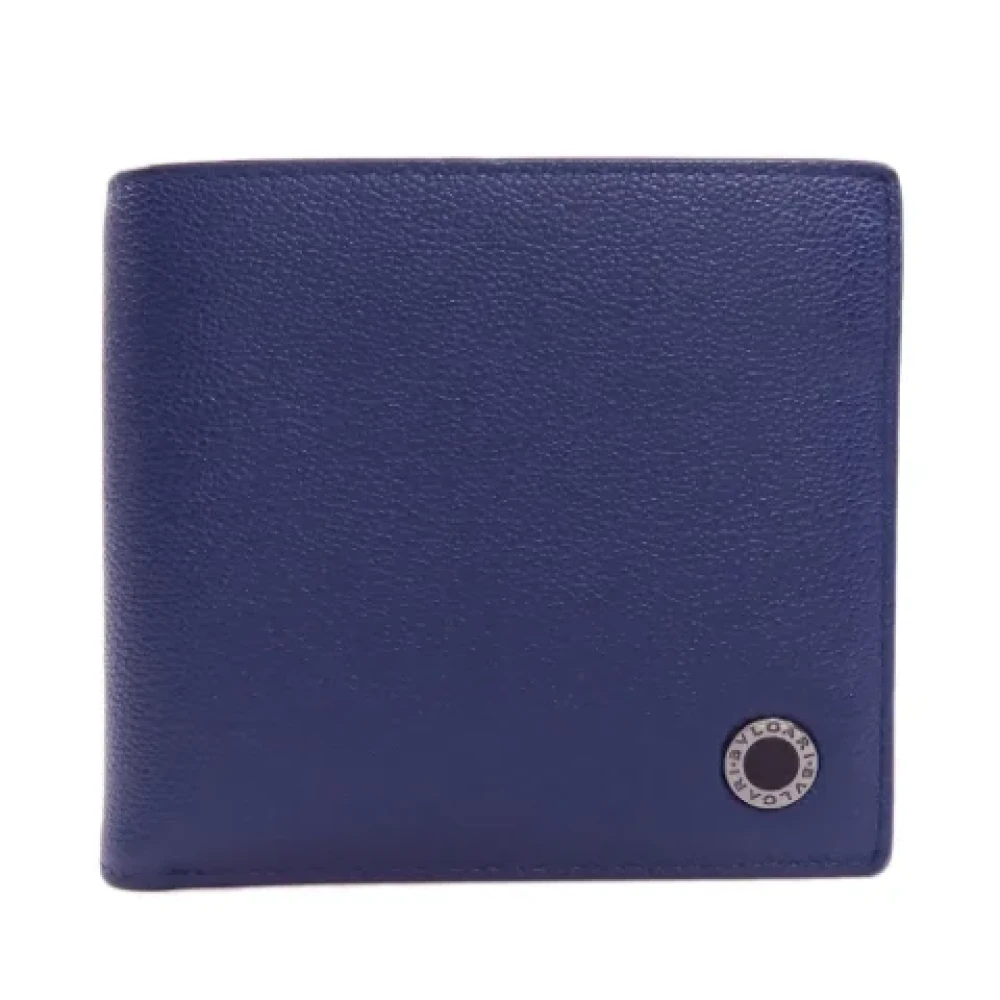 Bvlgari Vintage Pre-owned Leather wallets Blue Dames