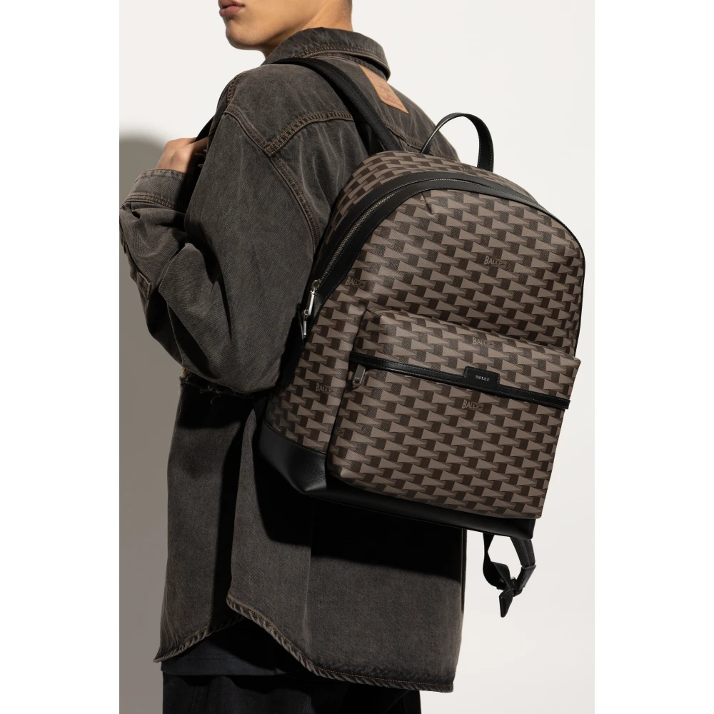 Bally Rugzak met bedrukt logo Brown Heren