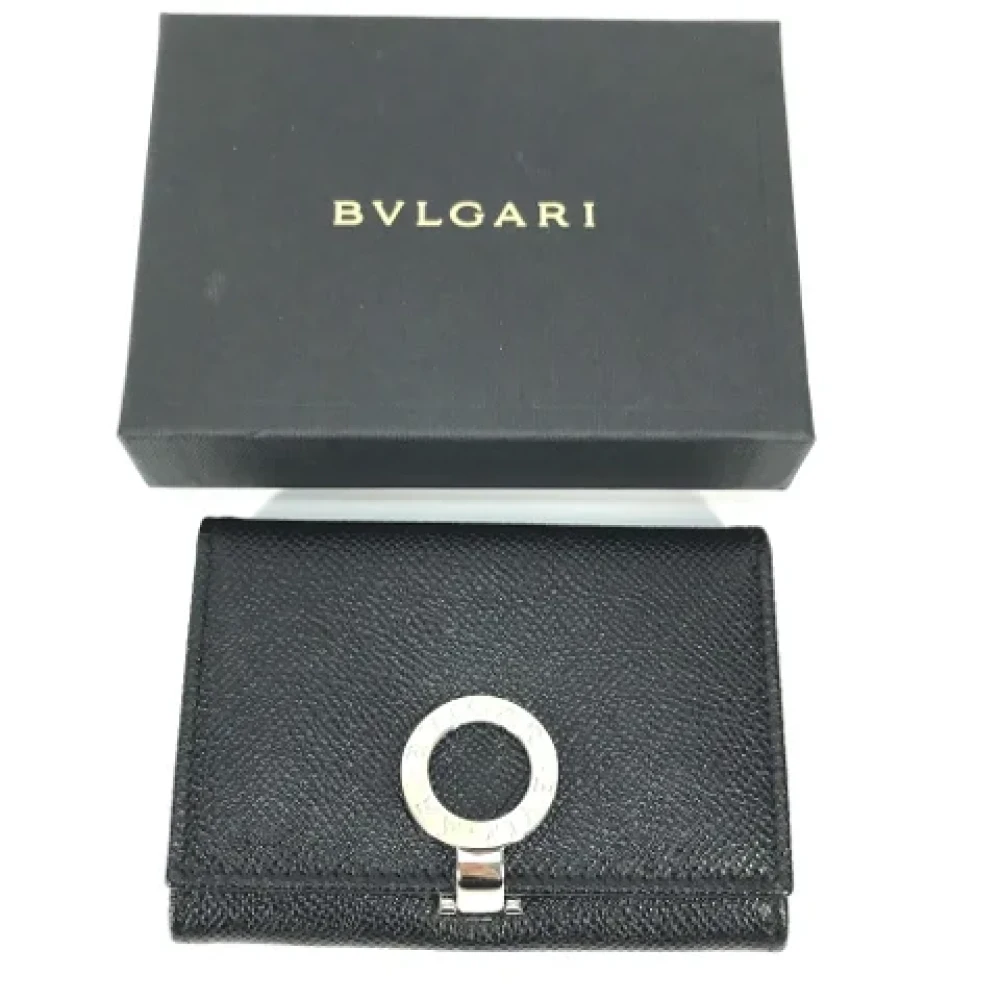 Bvlgari Vintage Pre-owned Leather wallets Black Dames
