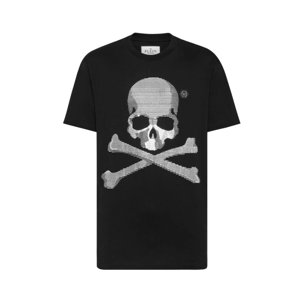Philipp Plein Original Bomull T-shirt med Kristall Skull Bear Black, Herr
