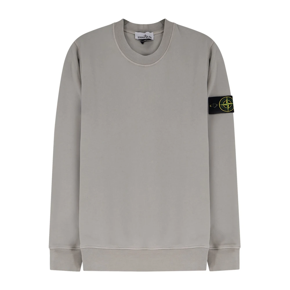 Stone Island Men's Gray Crewneck Jumper With Logo - Sweatshirts - L - Sweatshirts & Hoodies