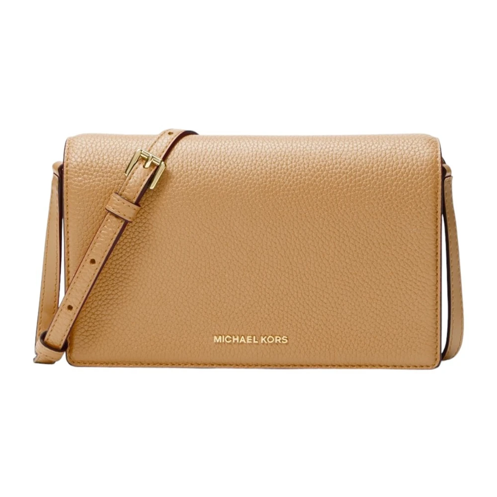 Michael Kors Bruine Schoudertas Gehamerd Leer Brown Dames