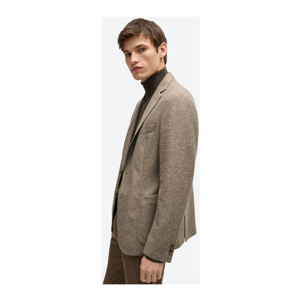 Hugo Boss Stretch jersey en wollen jas Beige Heren