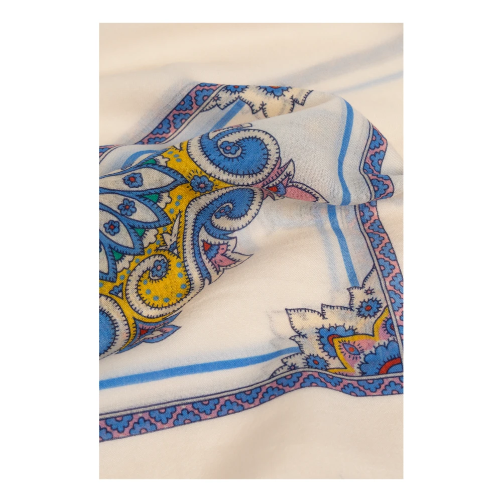 ETRO Sjaal met decoratief patroon Blue Dames