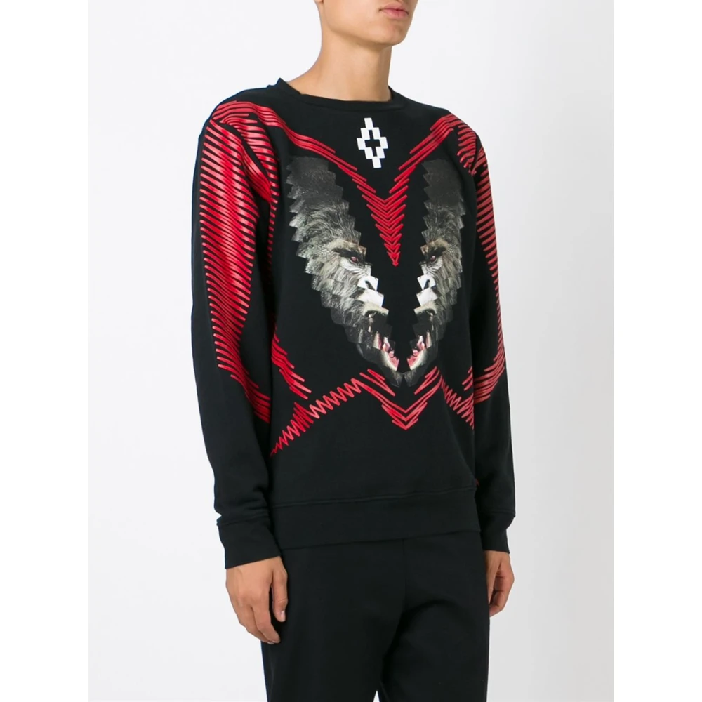 Marcelo Burlon Zwarte Losalcerescrew Stijlvolle Crewneck Sweater Black Heren
