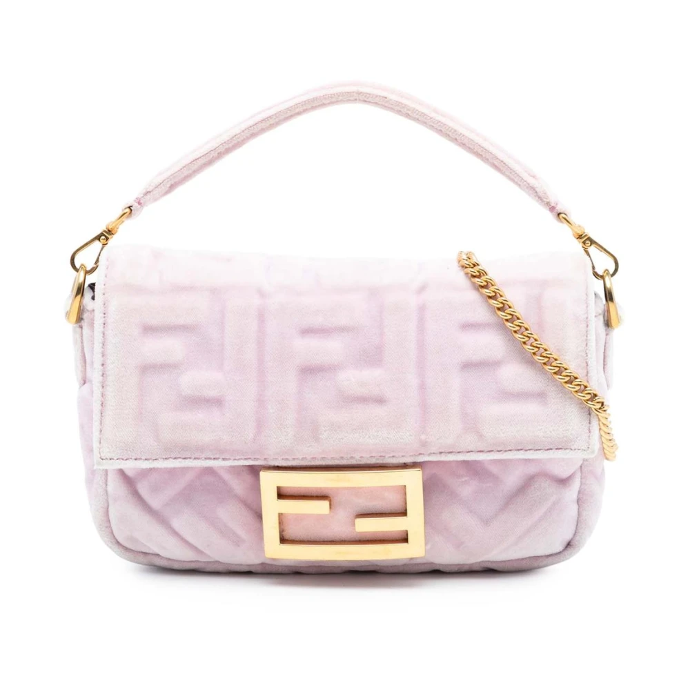Fendi Vintage Women's Pink Vintage Handbags, One Size, Pre-Owned Embossed Pattern Bag
