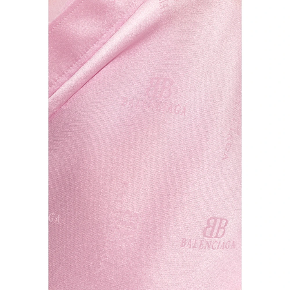 Balenciaga Zijden jurk in overhemdstijl Pink Dames