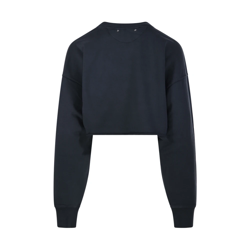 Golden Goose Crystal Collar Cropped Sweatshirt Black Dames