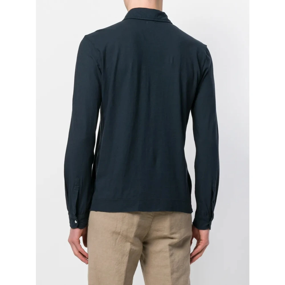 Massimo Alba Ischia Lange Mouw Polo Blue Heren