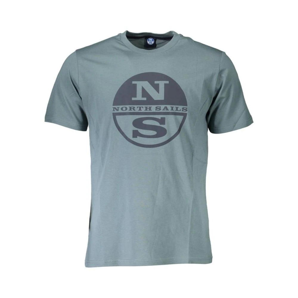 North Sails Mannelijk Groente Luxe Groene Crew Neck Tee Logo