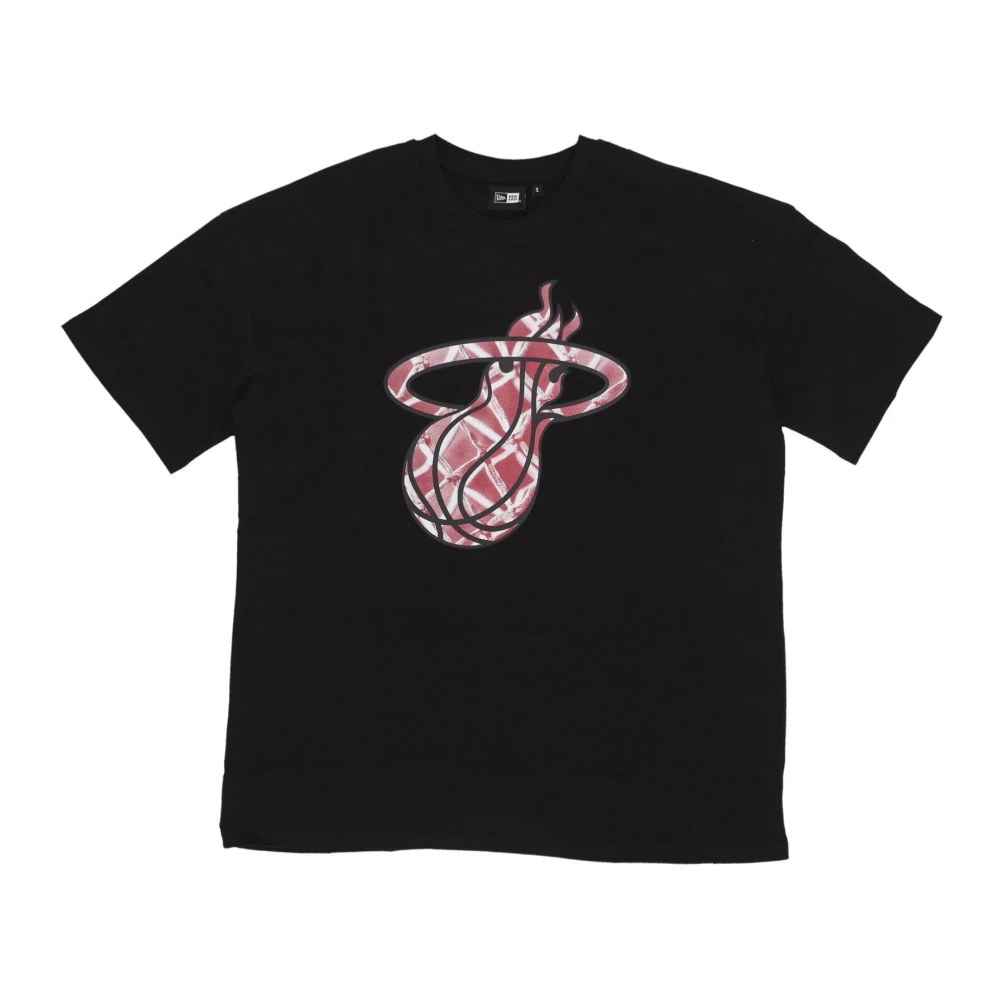 New era Miami Heat Logo Tee Zwart Rood Black Heren
