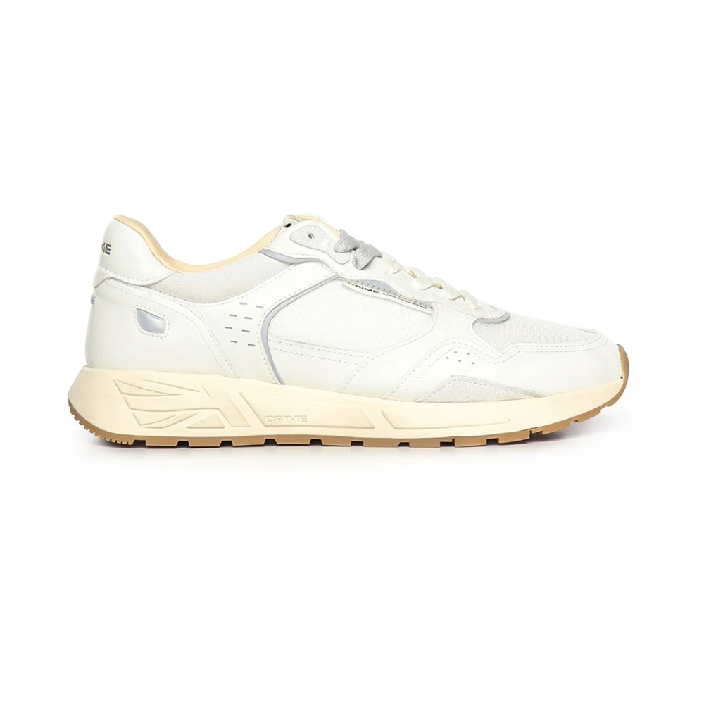 Crime London Almond-Toe Leather Sneakers Heren Schoenen Wit