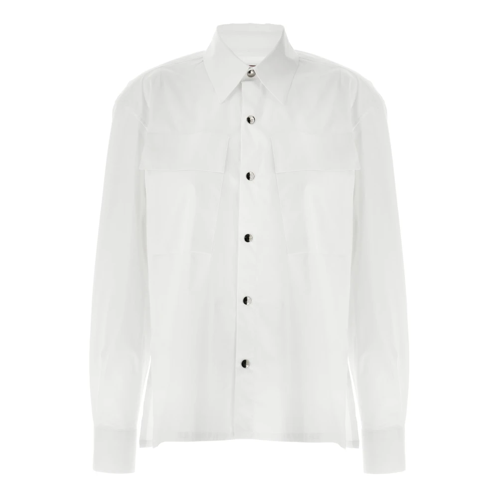 Thelatest White Bruna Cotton Poplin Shirt - Female - Shirts - S - Blouses & Shirts