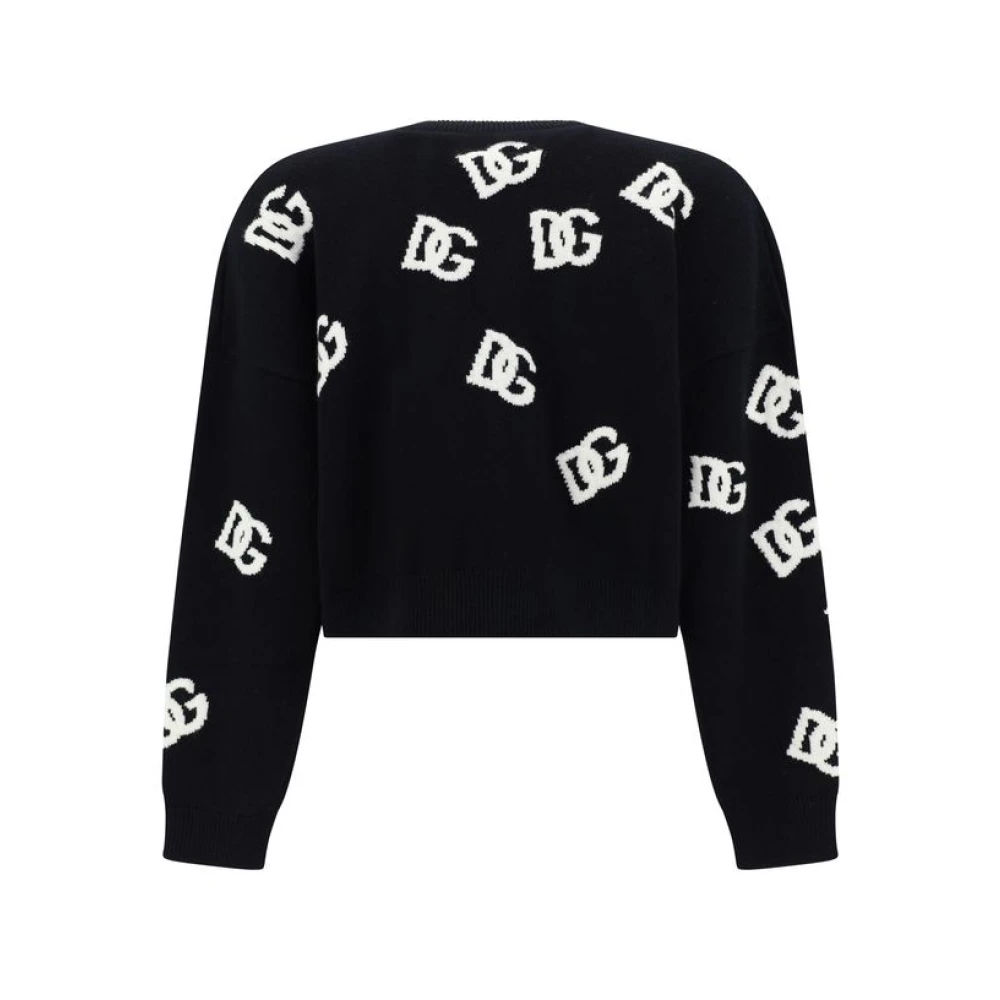 Dolce & Gabbana Jacquard Cardigan met V-hals Black Dames