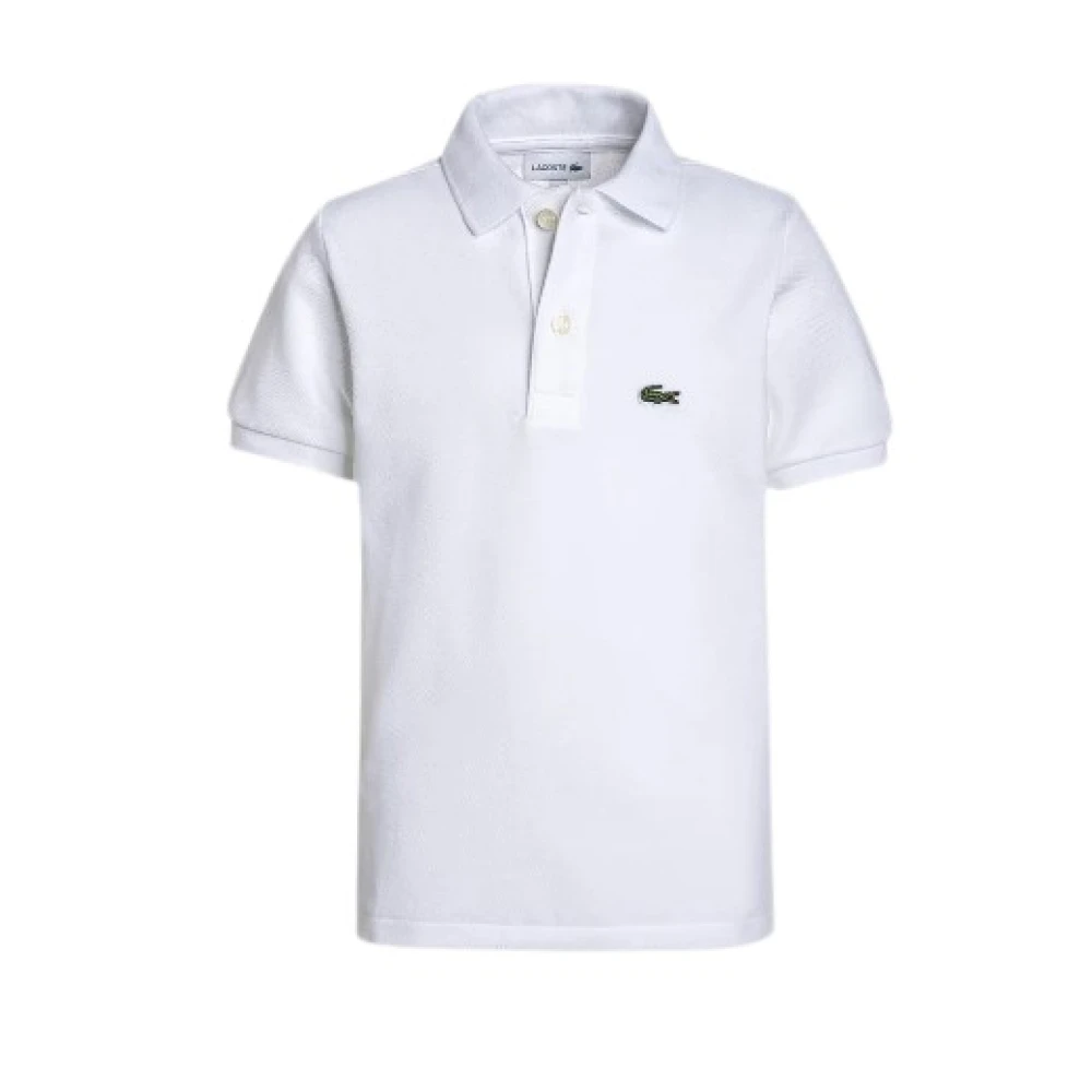 Lacoste Vit Polo Skjorta Ribbad Krage White, Pojke