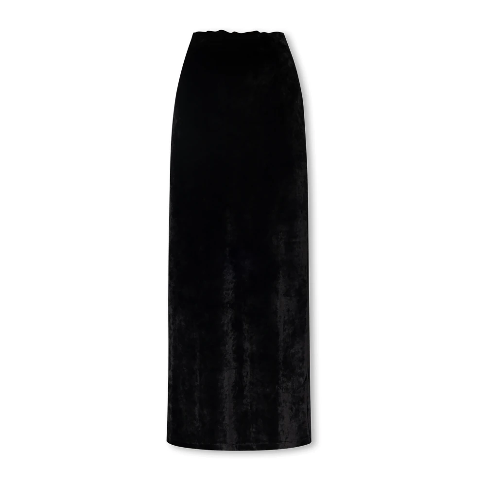 Balenciaga Women's Black Velvet Long Skirt