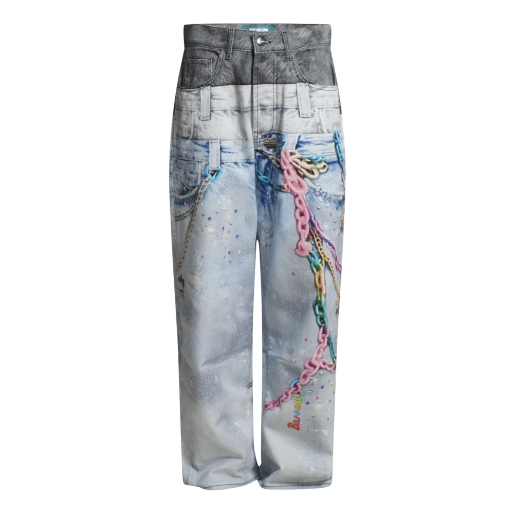 Barrow Herr Blå Jeans W30, Bomull, Loose-Fit Jeans