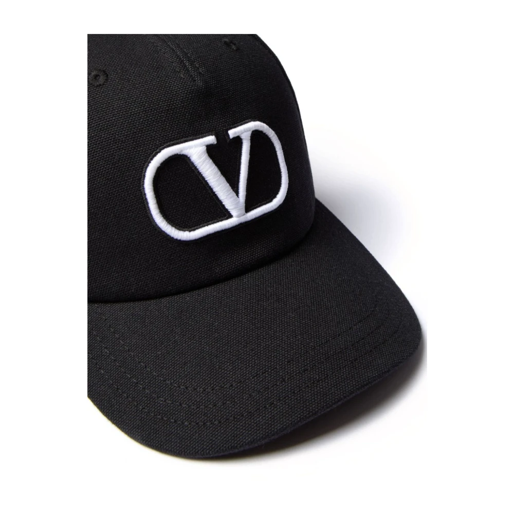 Valentino Garavani Zwarte VLogo Signature Verstelbare Band Hoed Black Heren