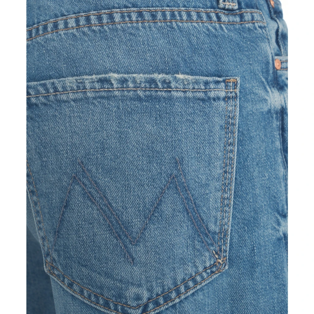 Mother Blauwe Wide Leg Jeans The Dodger Blue Dames