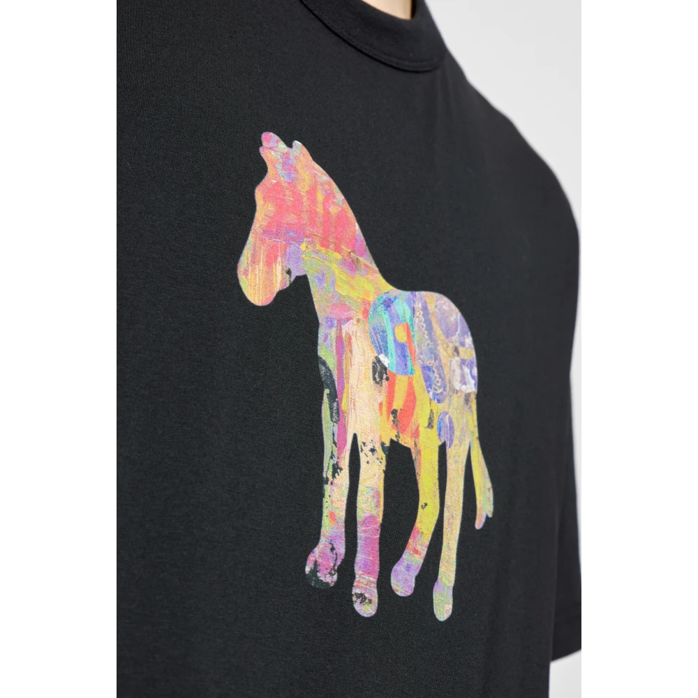 PS By Paul Smith T-shirt met bedrukt logo Black Heren